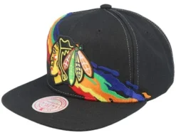 Chicago Blackhawks Vintage Paintbrush Black Snapback - Mitchell & Ness