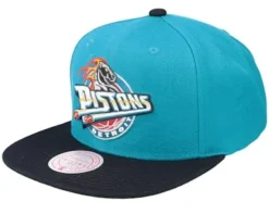Detroit Pistons Team 2 Tone 2.0 Teal/Black Snapback - Mitchell & Ness