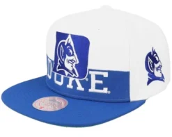 Duke Blue Devils Half & Half Blue/White Snapback - Mitchell & Ness