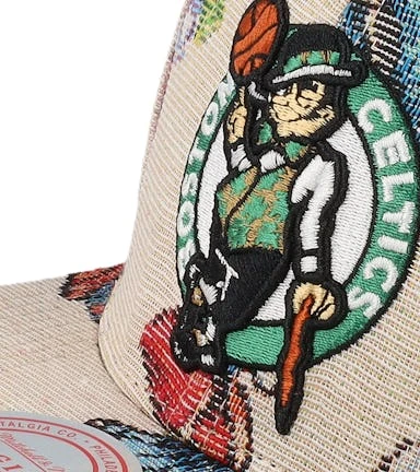 Boston Celtics True Tap Multi/Beige Snapback - Mitchell & Ness 6 Boston Celtics True Tap Multi/Beige Snapback - Mitchell & Ness – Image 6