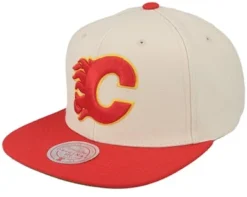 Calgary Flames Vintage Off White Snapback - Mitchell & Ness -Casquettes Snapparis Boutique 196294857830 2